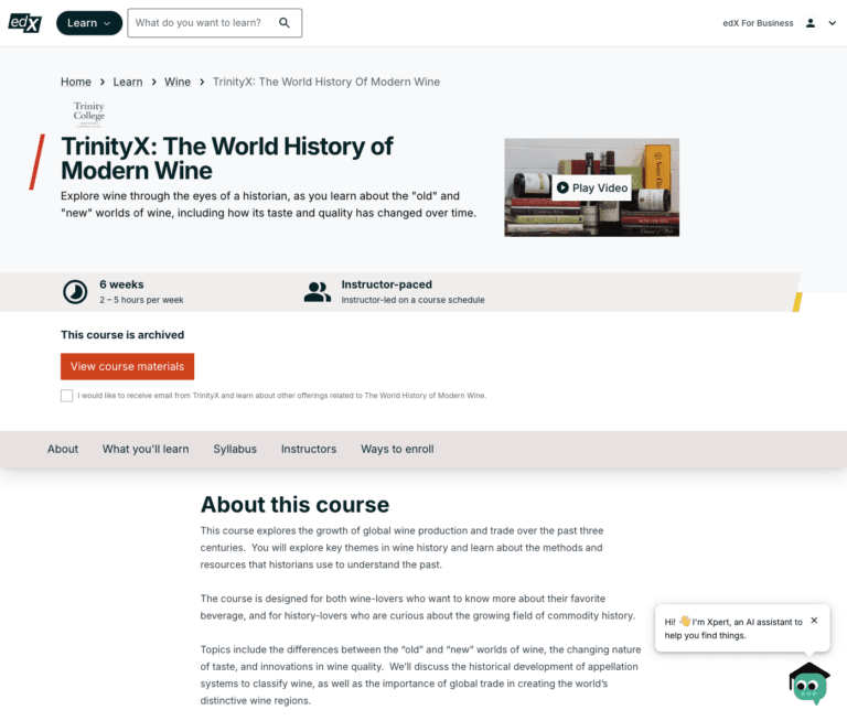 Course Notes: The World History of Modern Wine – TrinityX on edX (2018)